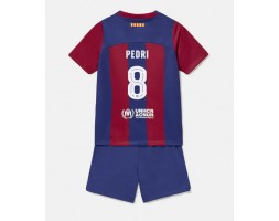 Barcelona Pedri Gonzalez #8 Koszulka Podstawowych Dziecięca 2023-24 Krótki Rękaw (+ Krótkie spodenki)